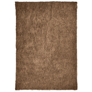 Tapis 160 x 230 cm rectangulaire en tissu doux marron à poils courts - COSMOS