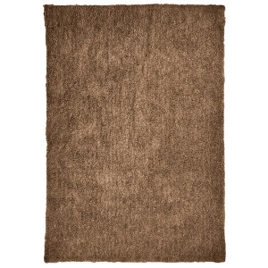 Tapis 200 x 300 cm rectangulaire en tissu doux marron à poils courts - COSMOS