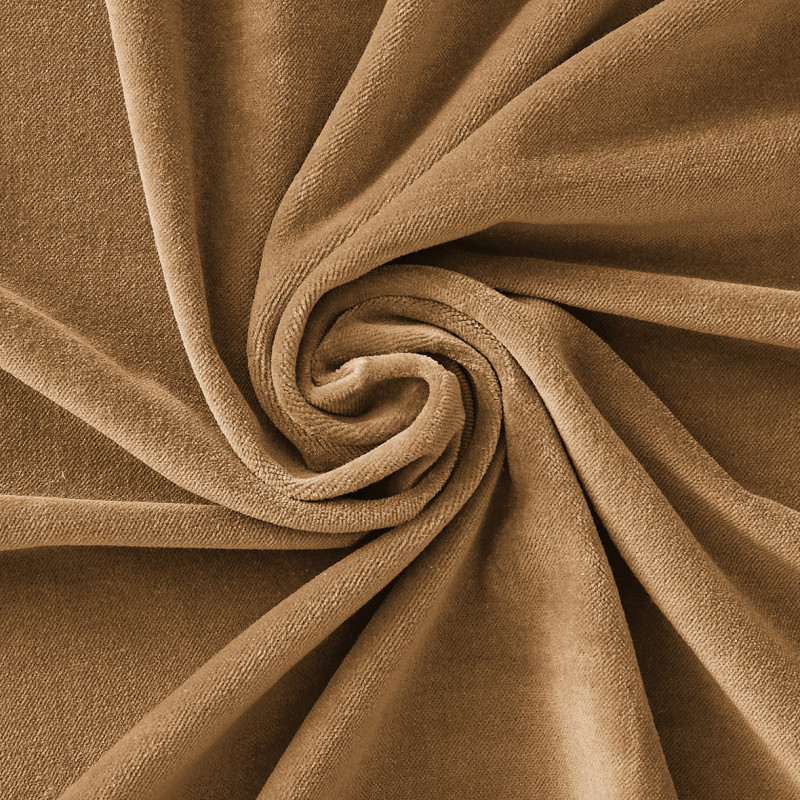 Édredon 90 x 200 cm en Velours de Coton Camel et Polyester avec Capitonnage Léger - Linge de Lit - MIRABEL
