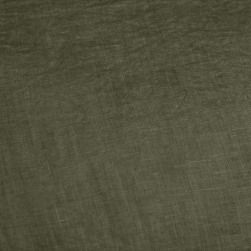 Coussin 40 x 60 cm en Lin Lavé Vert Housse Déhoussable avec 4 Nouettes en Jute - LUISA