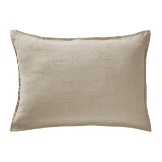 Lot de 2 Taies d'Oreillers 50 x 70 cm en Lin Lavé Sable avec Ouverture Portefeuille - LUISA