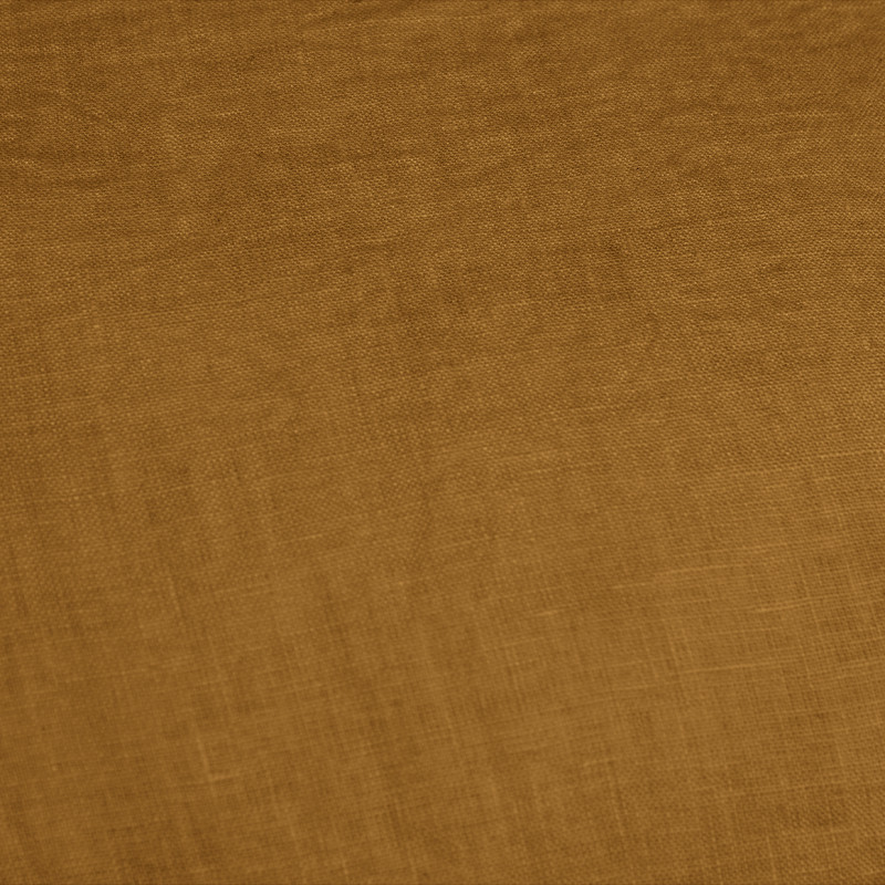 Drap Housse 160 x 200 cm en Lin Lavé Caramel avec Hauteur de Bonnet 30 cm - Linge de Lit - LUISA