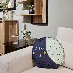 Coussin en Forme de Lune / Soleil avec Housse Amovible en Coton - Chambre d'Enfant - Objet de décoration - SUNNY