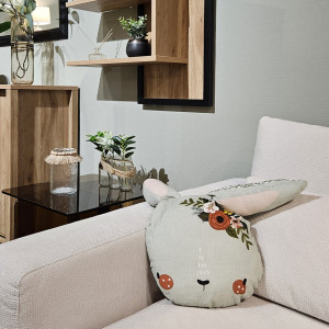Coussin en Forme de Lapin avec Housse Amovible en Coton - Chambre d'Enfant - Objet de décoration - DUCK