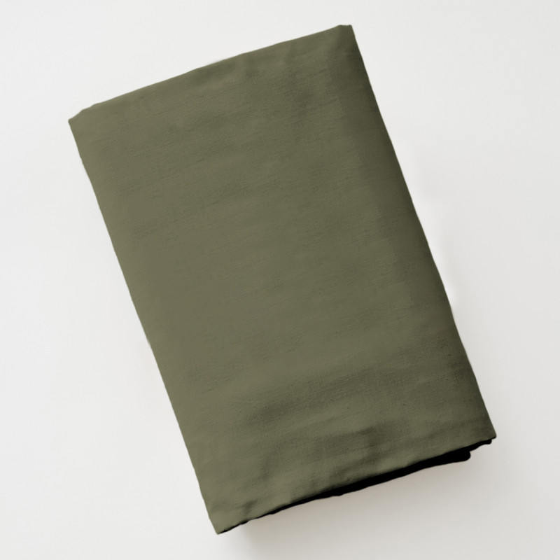 Drap Housse 90 x 190 cm en Coton Vert avec Hauteur de Bonnet 30 cm - Linge de Lit - JULIETA