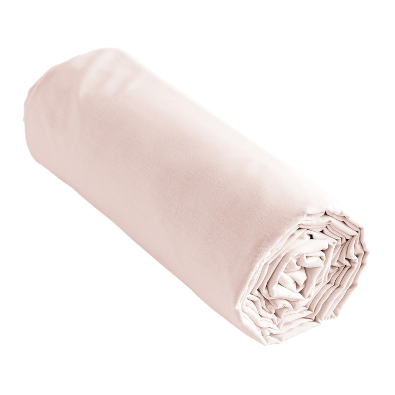 Drap Housse 140 x 190 cm en Coton Rose avec Hauteur de Bonnet 30 cm - Linge de Lit - JULIETA
