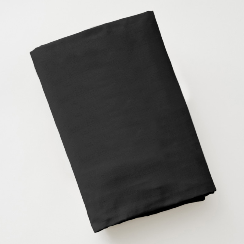 Drap Housse 140 x 190 cm en Coton Noir avec Hauteur de Bonnet 30 cm - Linge de Lit - JULIETA