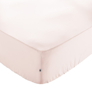 Drap Housse 180 x 200 cm en Coton Rose avec Hauteur de Bonnet 30 cm - Linge de Lit - JULIETA