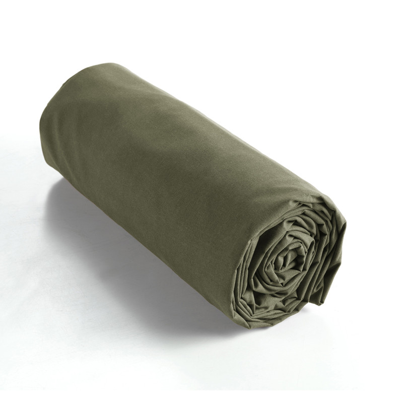 Drap Housse 180 x 200 cm en Coton Vert avec Hauteur de Bonnet 30 cm - Linge de Lit - JULIETA