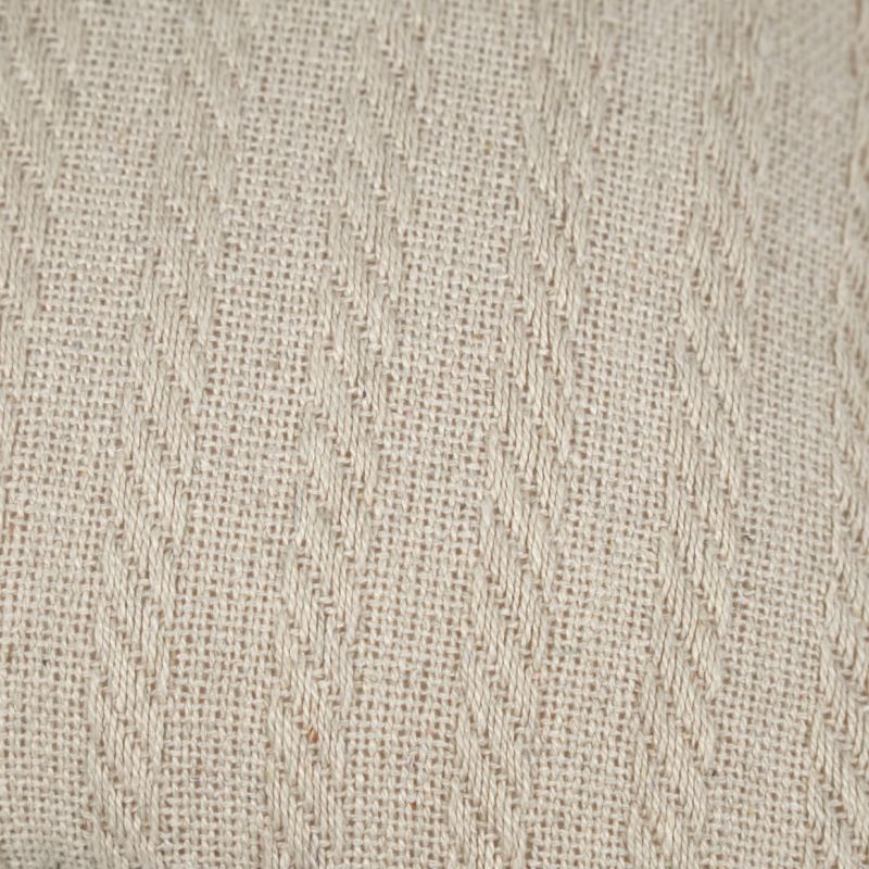 Lot de 2 coussins carrés 40 x 40 cm en coton brodé lignes beige décoration - TWINKLE