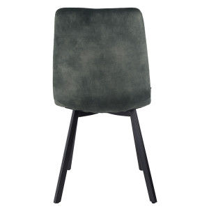 Lot de 2 Chaises Capitonnées en Velours Vert avec Piètement Évasé en Métal Noir - NAMI 2