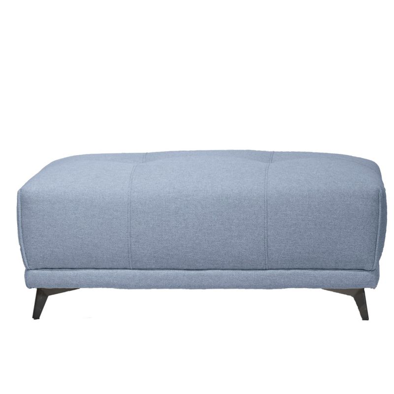 Pouf pour canapé modulable en tissu gris pieds gris anthracite - GINA
