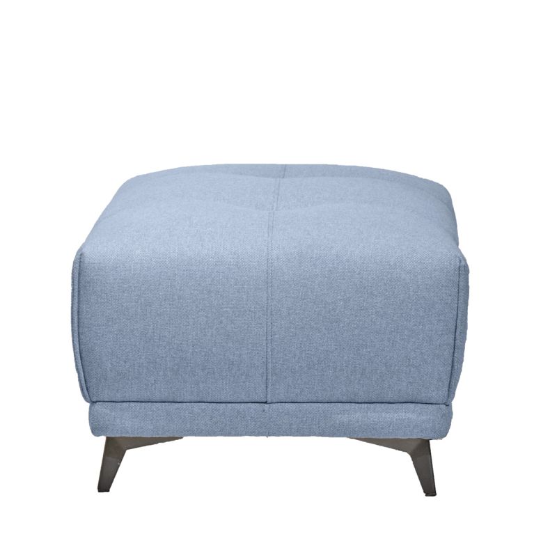 Pouf pour canapé modulable en tissu gris pieds gris anthracite - GINA