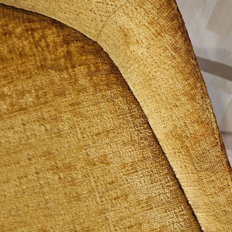 Lot de 2 Chaises Rotatives 180° Capitonnées en Tissu Chenille Doux Jaune avec Pieds en Métal Noir - ATLANTIS