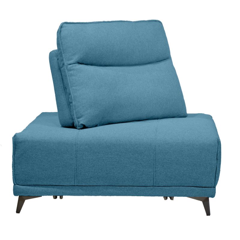 Angle pour canapé modulable en tissu bleu dossier réglable - GINA