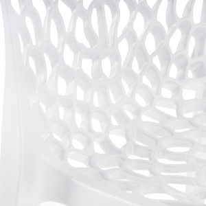 Lot de 2 Chaises de Repas Ajourées et Empilables en Polypropylène Blanc - Design Moderne et Tendance - GRUYER 2