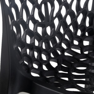 Lot de 4 Chaises de Repas Ajourées et Empilables en Polypropylène Noir - Design Moderne et Tendance - GRUYER 2