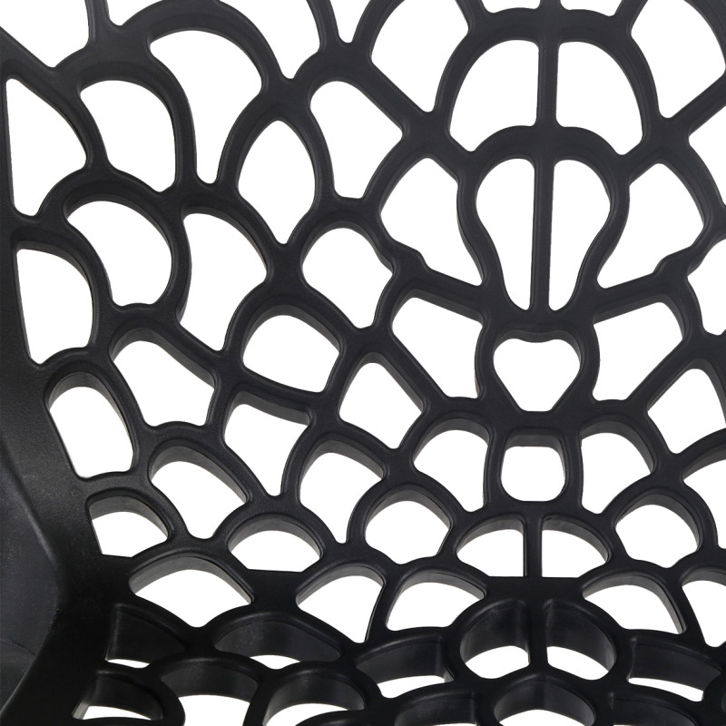 Lot de 4 Chaises de Repas Ajourées et Empilables en Polypropylène Noir - Design Moderne et Tendance - GRUYER 2