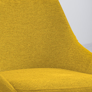 Lot de 2 tabourets de Bar en Tissu Jaune et pieds Évasé Fin Métal Noir - JAZZY 2