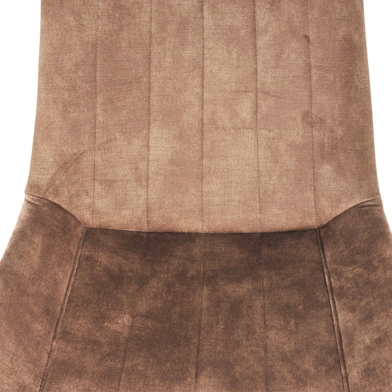 Lot de 2 Chaises en Velours Taupe Marron Rembourrées pieds en Métal Noir - NANY
