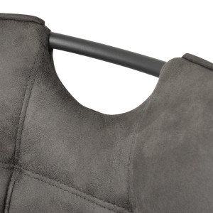 Lot de 2 chaises en tissu microfibre gris anthracite effet simili avec poignée et pieds métal noirs - MUSE 2
