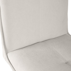 Lot de 2 chaises en tissu classique écru beige avec pieds métal noir – ARIA 2