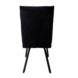 Lot de 2 chaises en tissu classique noir avec pieds métal noir – ARIA 2