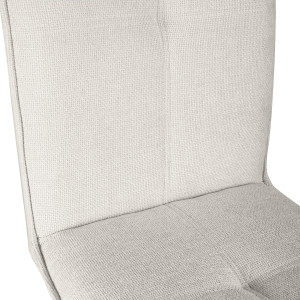 Lot de 2 chaises en tissu effet maille écru beige avec pieds métal noir – ARIA 2