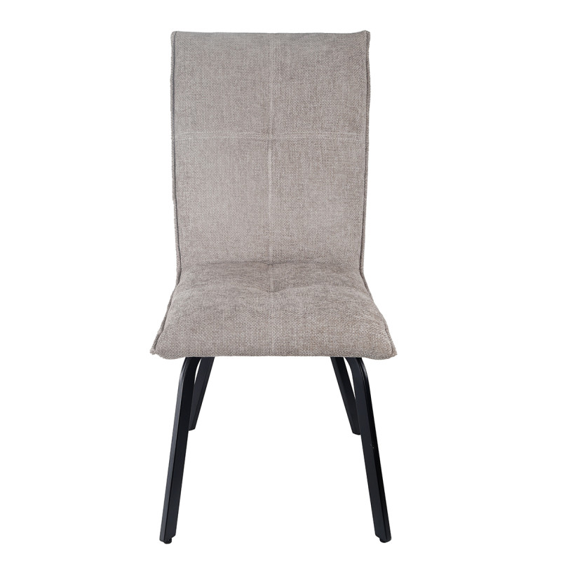 Lot de 2 chaises en tissu effet maille marron taupe avec pieds métal noir – ARIA 2