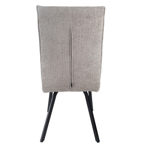 Lot de 2 chaises en tissu effet maille marron taupe avec pieds métal noir – ARIA 2