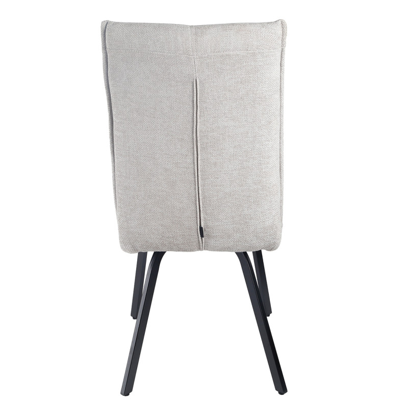 Lot de 2 chaises en tissu effet maille gris clair avec pieds métal noir – ARIA 2