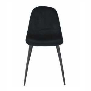 Lot de 2 chaises de repas en tissu velours noir avec pieds métal noir – BIBA 2