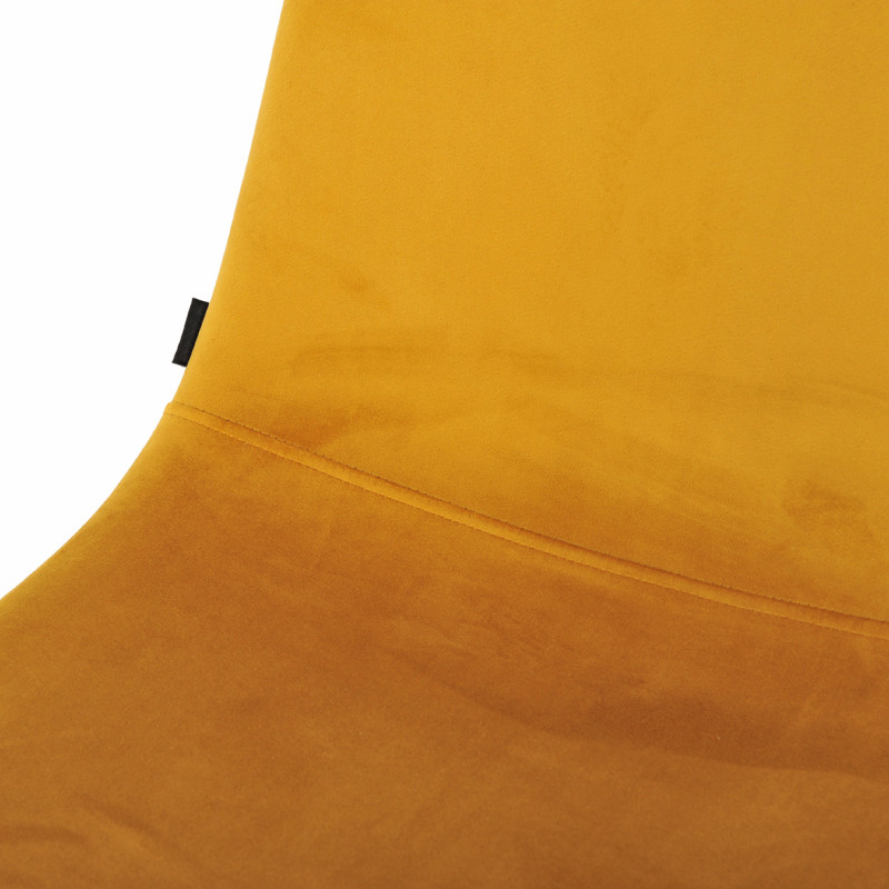 Lot de 2 chaises de repas en tissu velours jaune moutarde avec pieds métal noir – BIBA 2