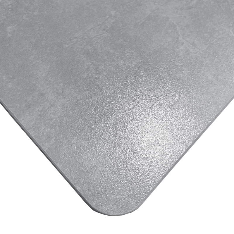 Table 130 x 70 cm en céramique gris béton et pieds métal noir - RYDER 2