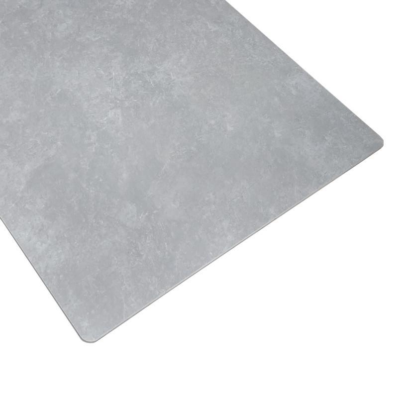 Table 160 cm en céramique gris béton et pieds évasés métal noir - RYDER 2