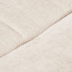 Canapé 3 Places Convertible Angle Gauche 265 cm Tissu Côtelé Écru Pieds Métal Noir - SAMUEL