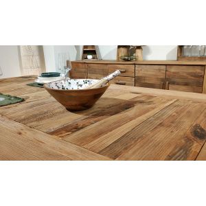 Table repas extensible 224 / 304 cm en bois de pin recyclé - CHALET