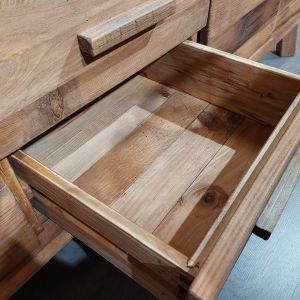 Buffet 200 cm en pin massif recyclé 4 tiroirs 4 portes - CHALET