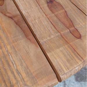 Table basse ronde 60 cm en bois massif recyclé 3 pieds- CHALET