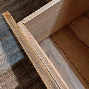 Table basse 120 cm en bois massif 2 tiroirs 2 niches - CHALET