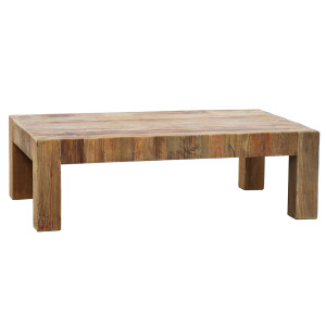 Table basse 117 cm en bois massif de pin recyclé fabrication artisanale - CHALET
