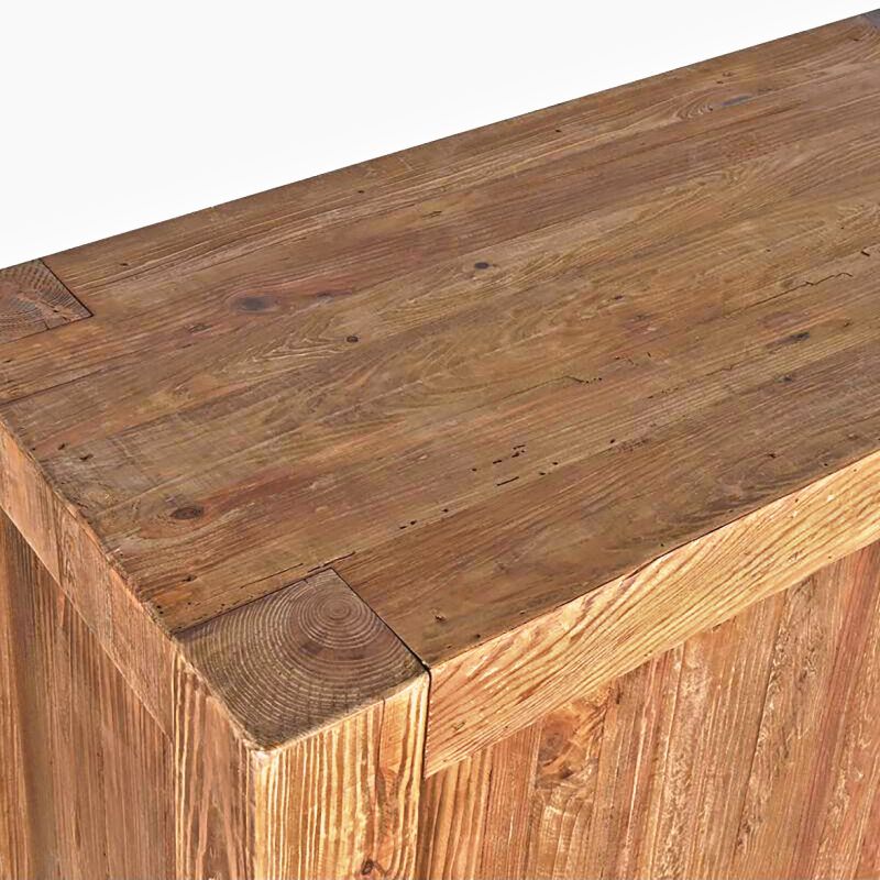 Buffet 168 cm 3 portes 3 tablettes de rangement en bois de pin massif recyclé - CHALET