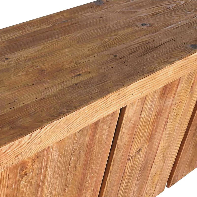 Buffet 168 cm 3 portes 3 tablettes de rangement en bois de pin massif recyclé - CHALET