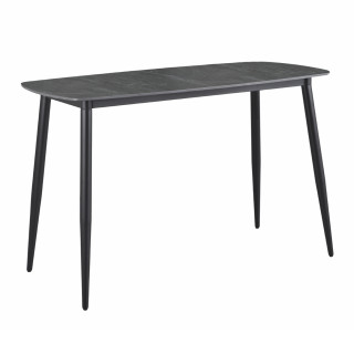 Table haute 140 cm angles arrondis céramique gris anthracite marbré - RYDER
