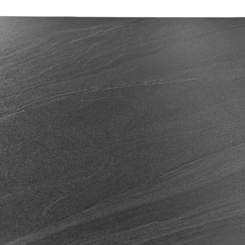 Table haute 140 cm angles arrondis céramique gris anthracite marbré - RYDER