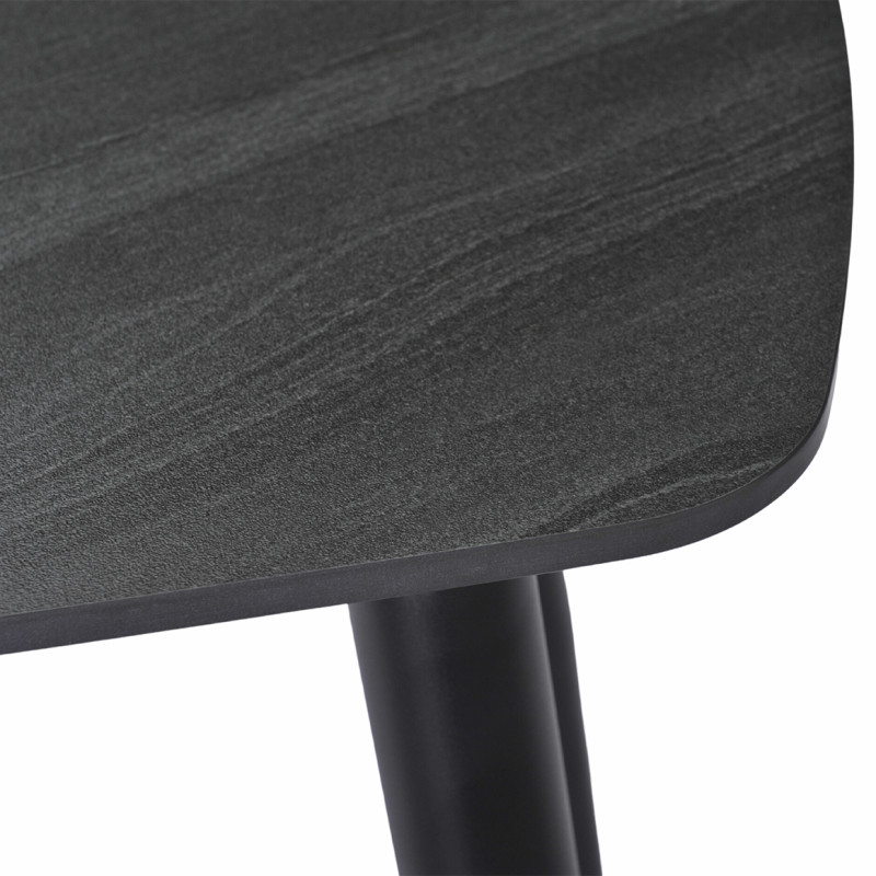 Table haute 140 cm angles arrondis céramique gris anthracite marbré - RYDER