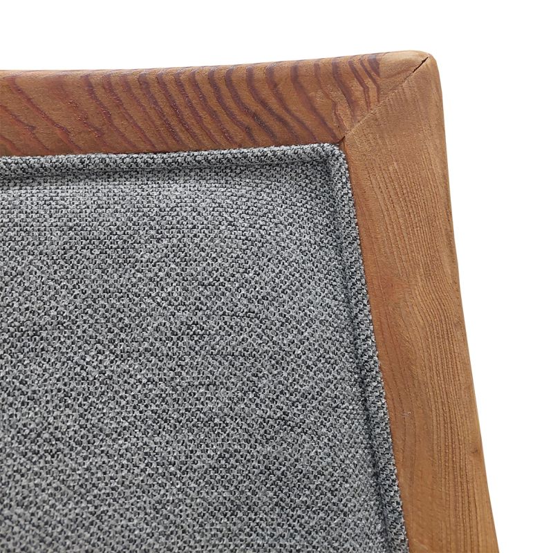 Chaise tissu gris en pin recyclé - style esprit montagne rustique - Collection CHALET