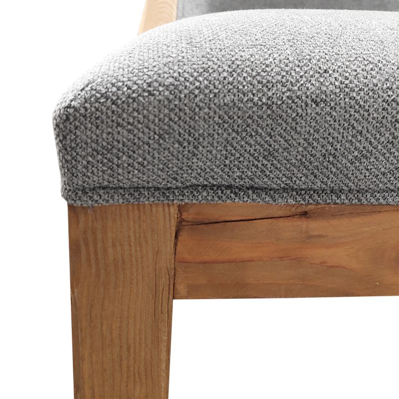 Chaise en tissu gris chiné et bois de pin massif recyclé - CHALET