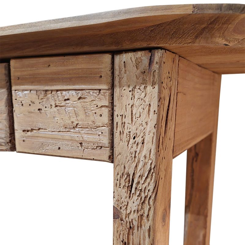 Console L. 75 cm en bois de pin massif recyclé 1 tiroir - CHALET
