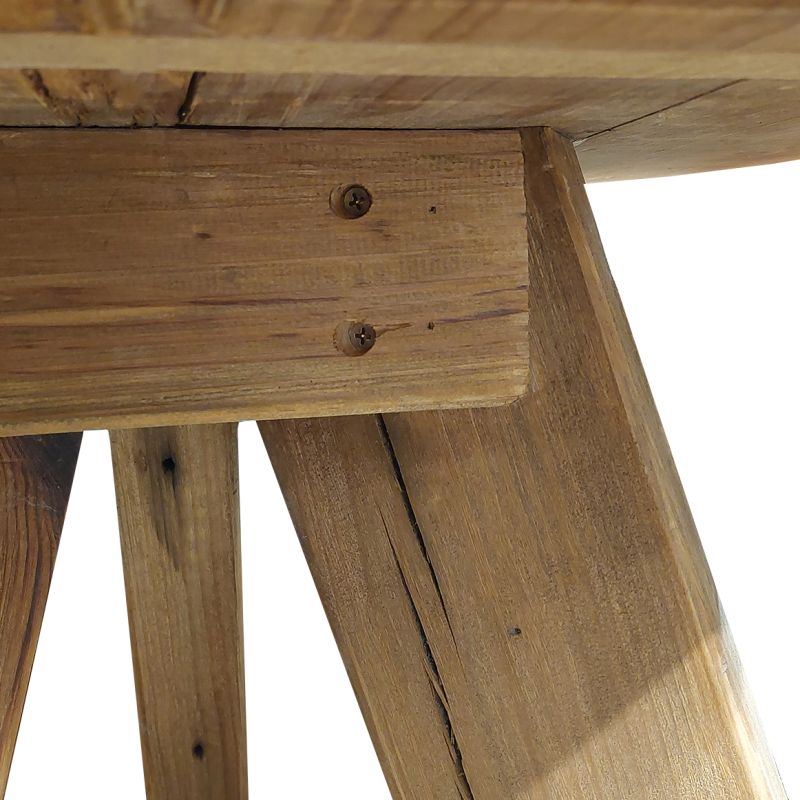 Table basse ronde 60 cm en bois massif recyclé 3 pieds- CHALET